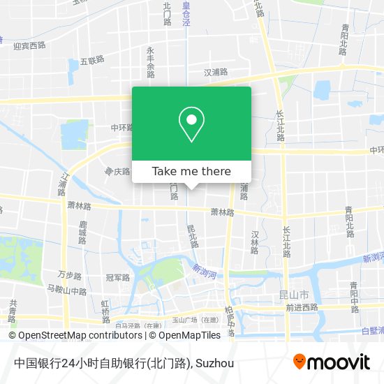 中国银行24小时自助银行(北门路) map