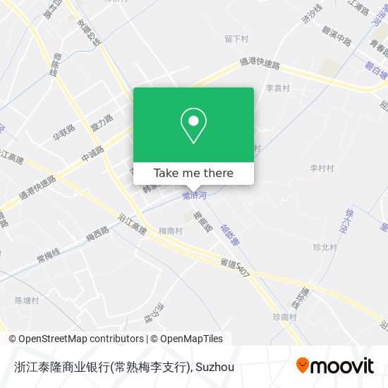 浙江泰隆商业银行(常熟梅李支行) map