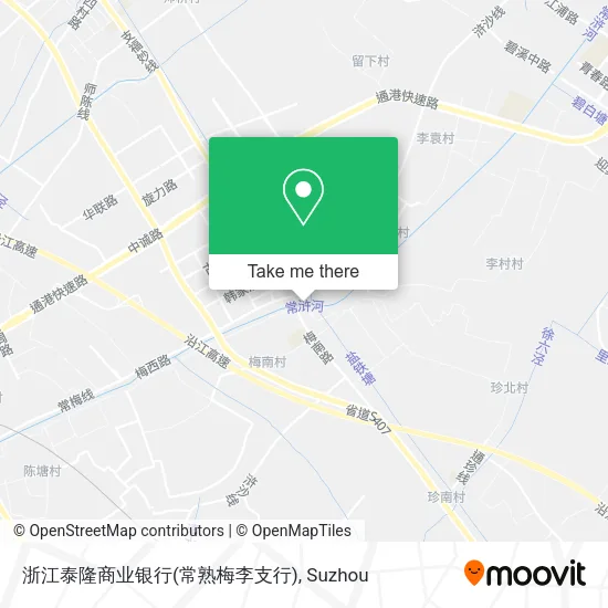 浙江泰隆商业银行(常熟梅李支行) map