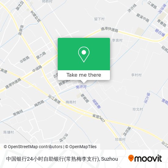 中国银行24小时自助银行(常熟梅李支行) map