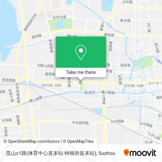 昆山c1路(体育中心首末站-钟南街首末站) map