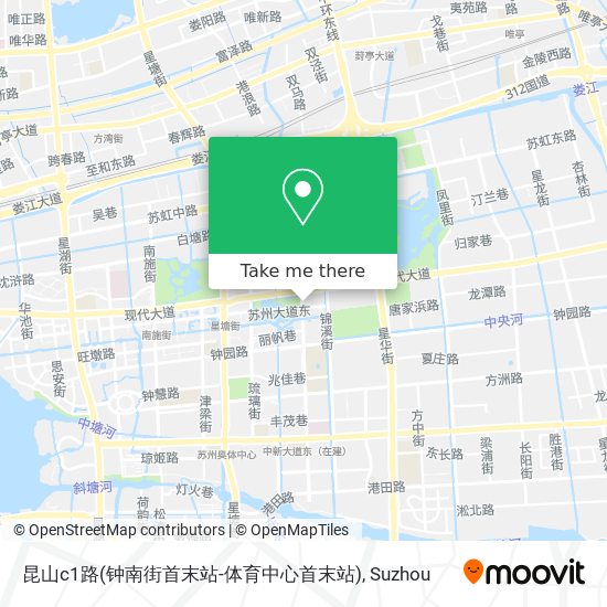 昆山c1路(钟南街首末站-体育中心首末站) map