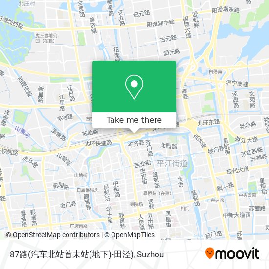 87路(汽车北站首末站(地下)-田泾) map