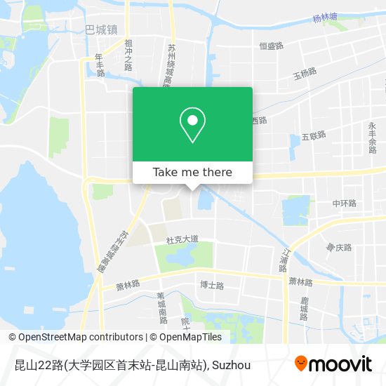 昆山22路(大学园区首末站-昆山南站) map