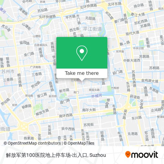 解放军第100医院地上停车场-出入口 map
