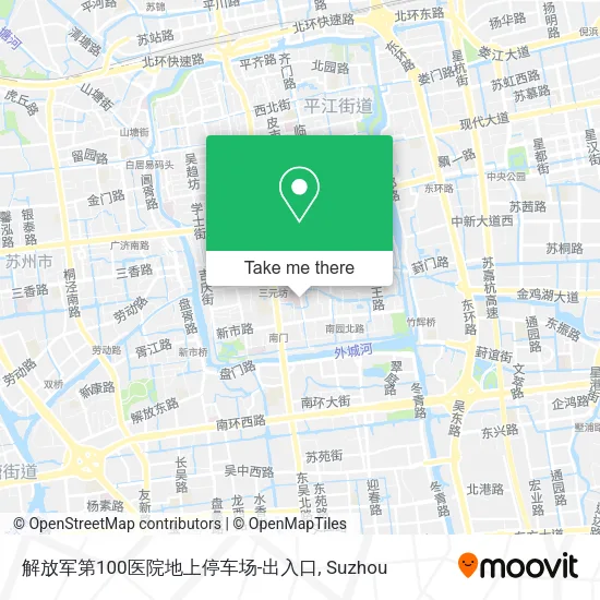 解放军第100医院地上停车场-出入口 map