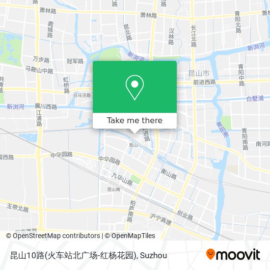 昆山10路(火车站北广场-红杨花园) map