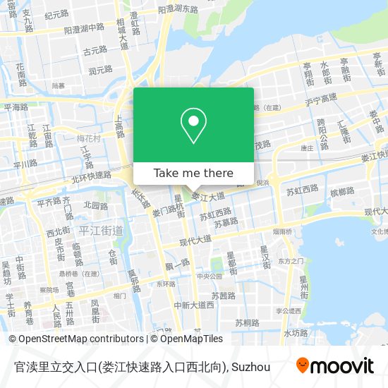 官渎里立交入口(娄江快速路入口西北向) map