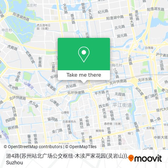游4路(苏州站北广场公交枢纽-木渎严家花园(灵岩山)) map