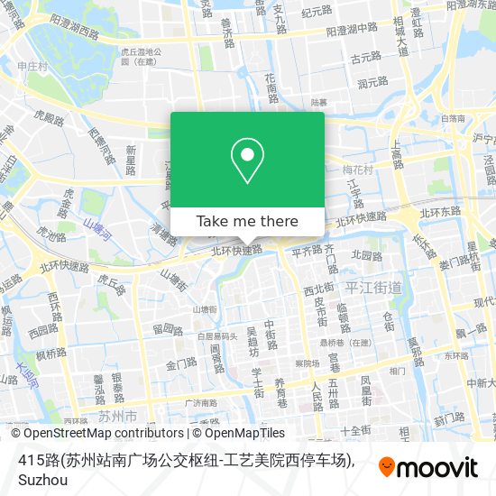 415路(苏州站南广场公交枢纽-工艺美院西停车场) map