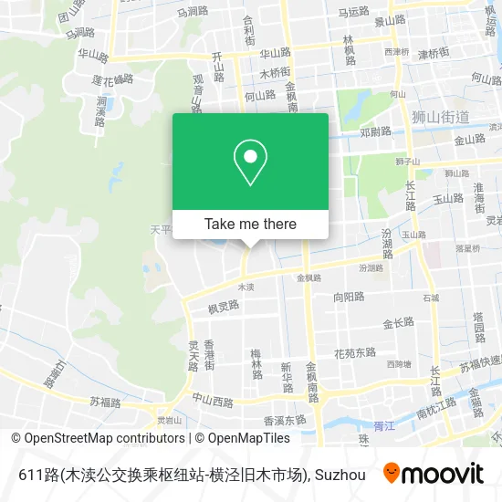 611路(木渎公交换乘枢纽站-横泾旧木市场) map