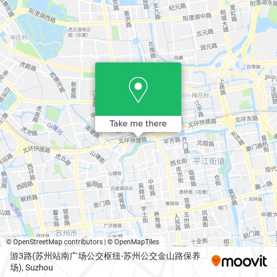 游3路(苏州站南广场公交枢纽-苏州公交金山路保养场) map