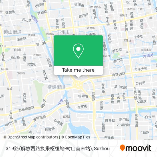 319路(解放西路换乘枢纽站-树山首末站) map