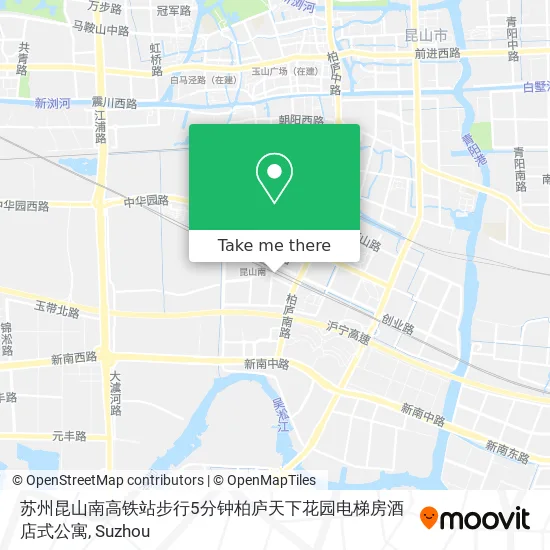 苏州昆山南高铁站步行5分钟柏庐天下花园电梯房酒店式公寓 map