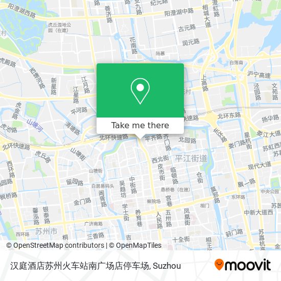 汉庭酒店苏州火车站南广场店停车场 map