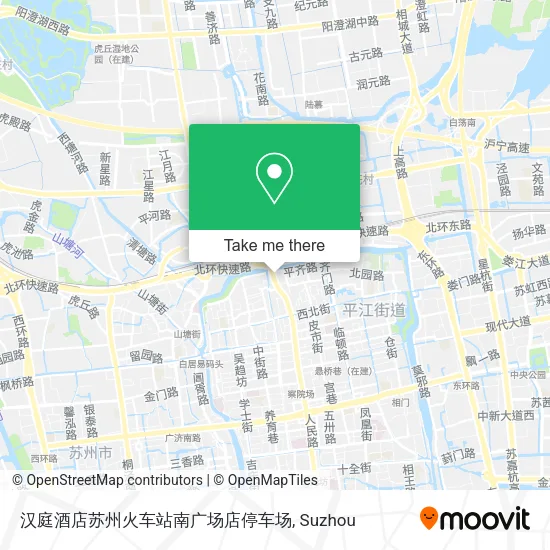 汉庭酒店苏州火车站南广场店停车场 map