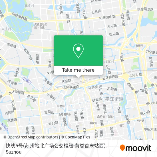 快线5号(苏州站北广场公交枢纽-黄娄首末站西) map