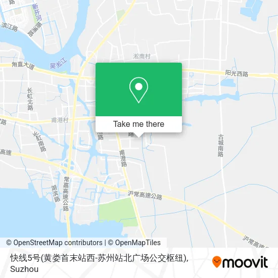 快线5号(黄娄首末站西-苏州站北广场公交枢纽) map