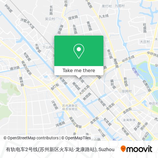 有轨电车2号线(苏州新区火车站-龙康路站) map