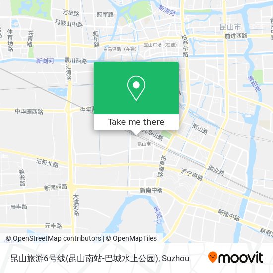 昆山旅游6号线(昆山南站-巴城水上公园) map