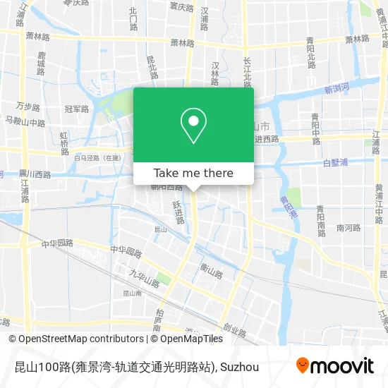 昆山100路(雍景湾-轨道交通光明路站) map