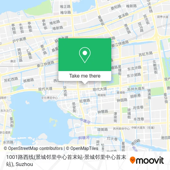 1001路西线(景城邻里中心首末站-景城邻里中心首末站) map