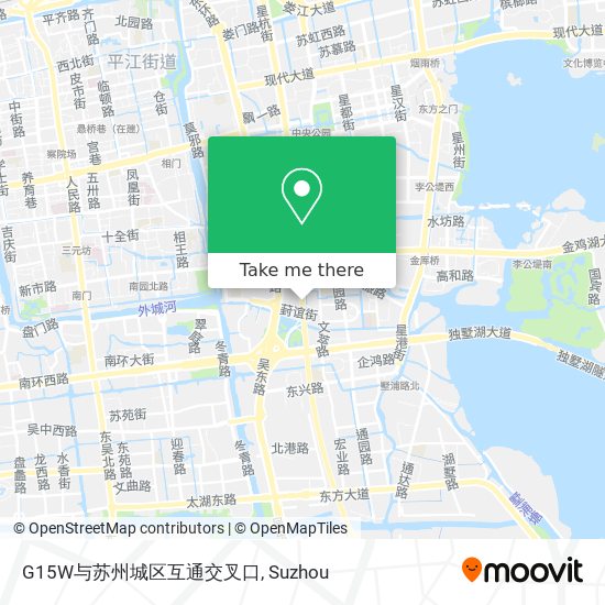 G15W与苏州城区互通交叉口 map