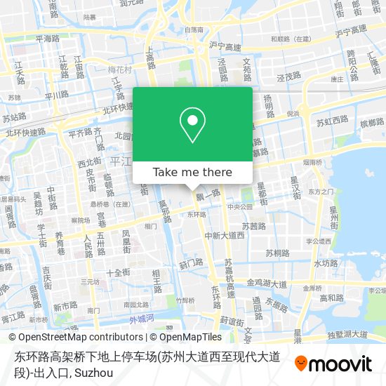 东环路高架桥下地上停车场(苏州大道西至现代大道段)-出入口 map