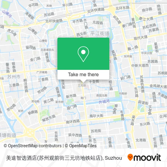 美途智选酒店(苏州观前街三元坊地铁站店) map