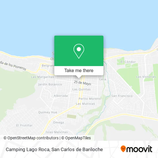 Camping Lago Roca map