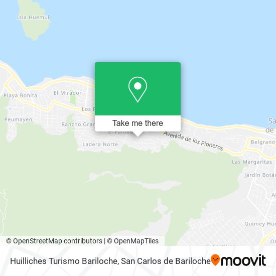 Huilliches Turismo Bariloche map