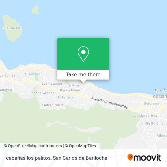 cabañas los palitos map