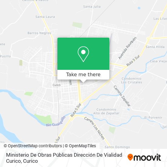 Mapa de Ministerio De Obras Públicas Dirección De Vialidad Curico