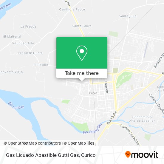 Mapa de Gas Licuado Abastible Gutti Gas
