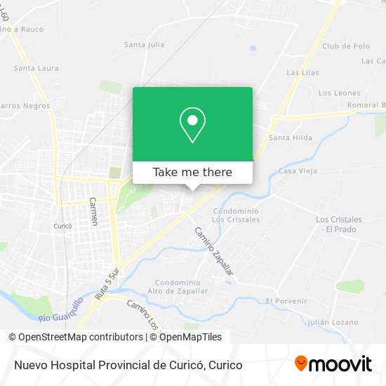 Mapa de Nuevo Hospital Provincial de Curicó