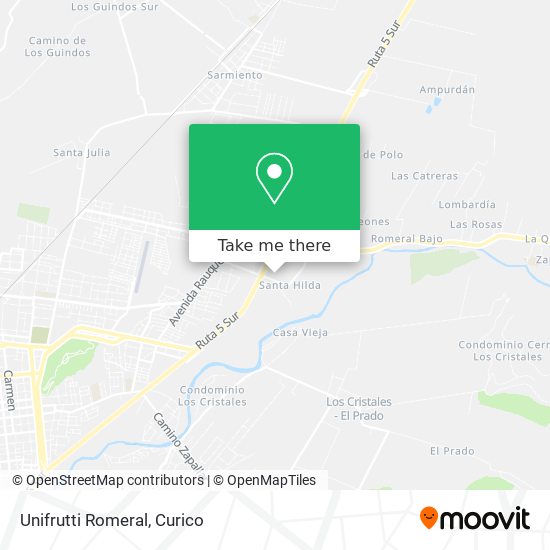 Mapa de Unifrutti Romeral