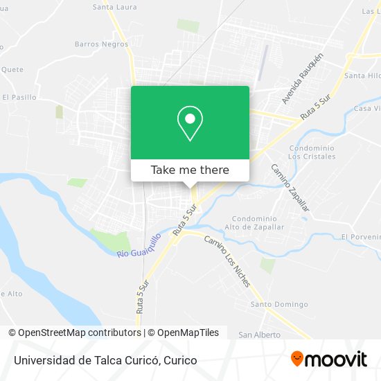 Mapa de Universidad de Talca Curicó