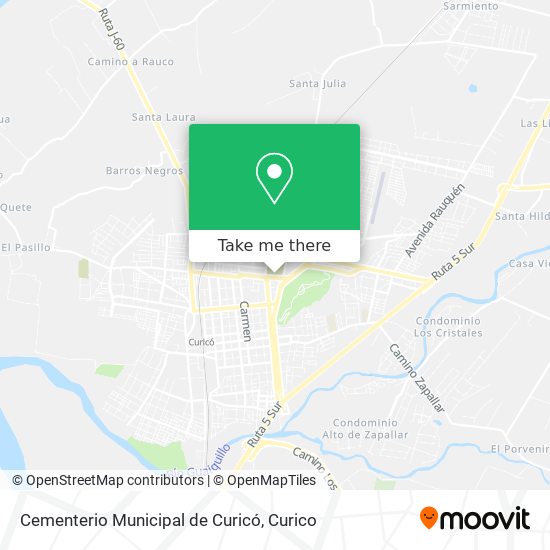 Mapa de Cementerio Municipal de Curicó