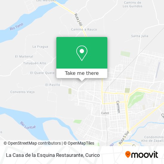 La Casa de la Esquina Restaurante map