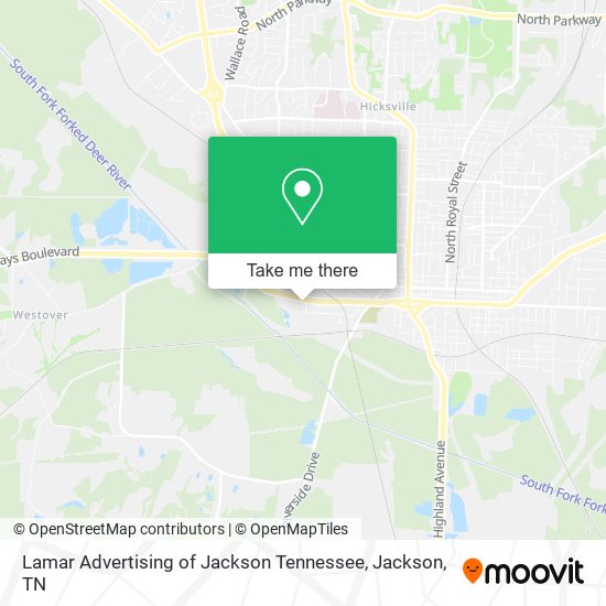 Lamar Advertising of Jackson Tennessee map