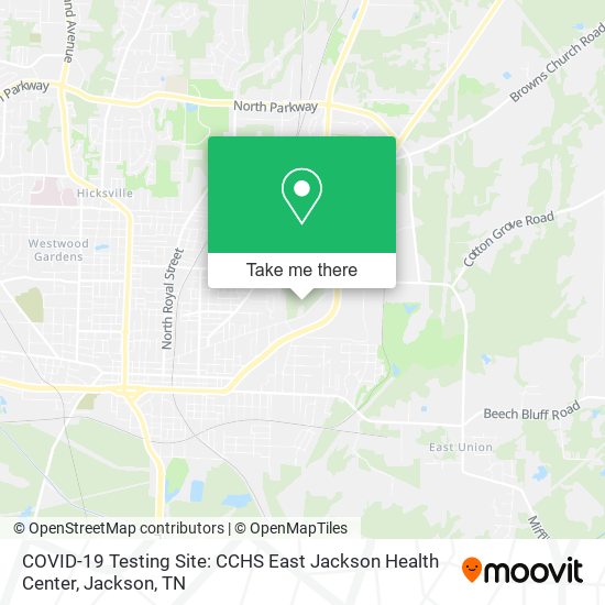 COVID-19 Testing Site: CCHS East Jackson Health Center map