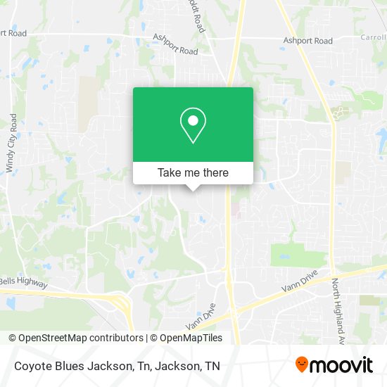 Coyote Blues Jackson, Tn map