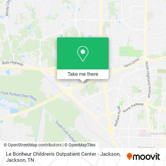 Mapa de Le Bonheur Children's Outpatient Center - Jackson