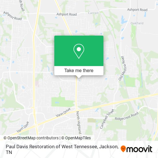 Paul Davis Restoration of West Tennessee map