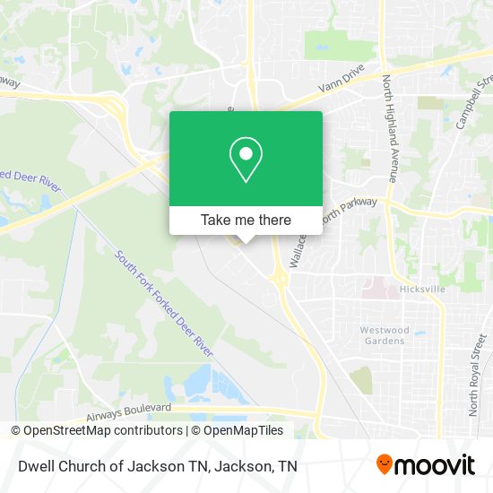 Dwell Church of Jackson TN map