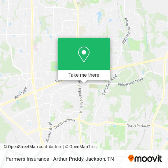 Farmers Insurance - Arthur Priddy map