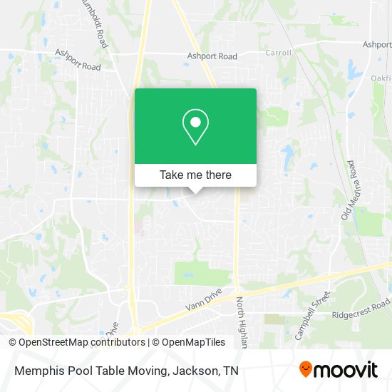 Memphis Pool Table Moving map