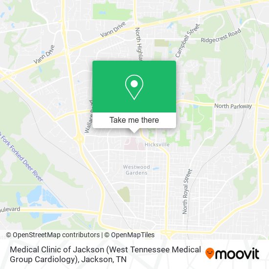 Mapa de Medical Clinic of Jackson (West Tennessee Medical Group Cardiology)