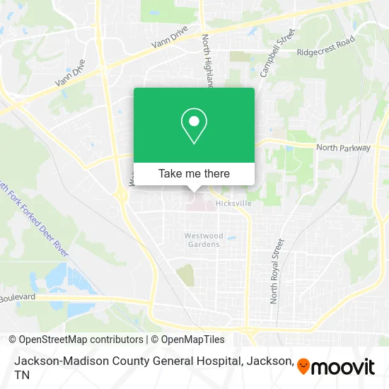 Jackson-Madison County General Hospital map