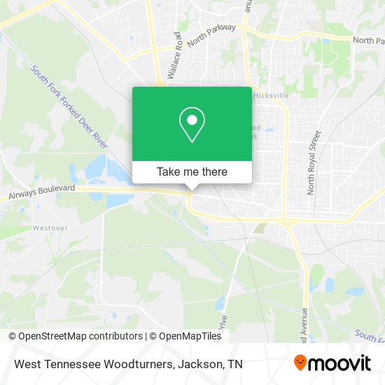 West Tennessee Woodturners map